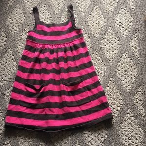 Girls Gap pink brown striped sweater dress 6-7